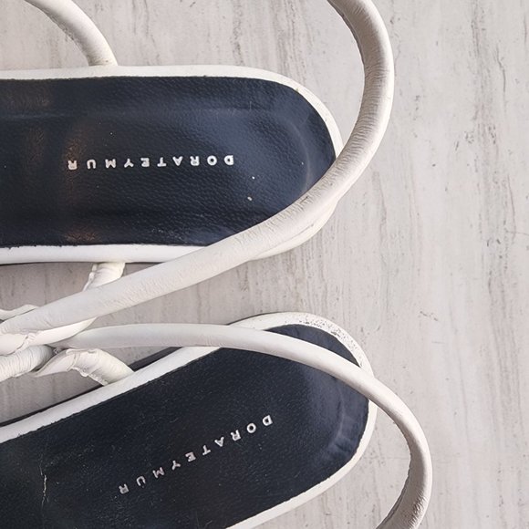 dorateymour white strappy flat sandals size 36 - Picture 6 of 9